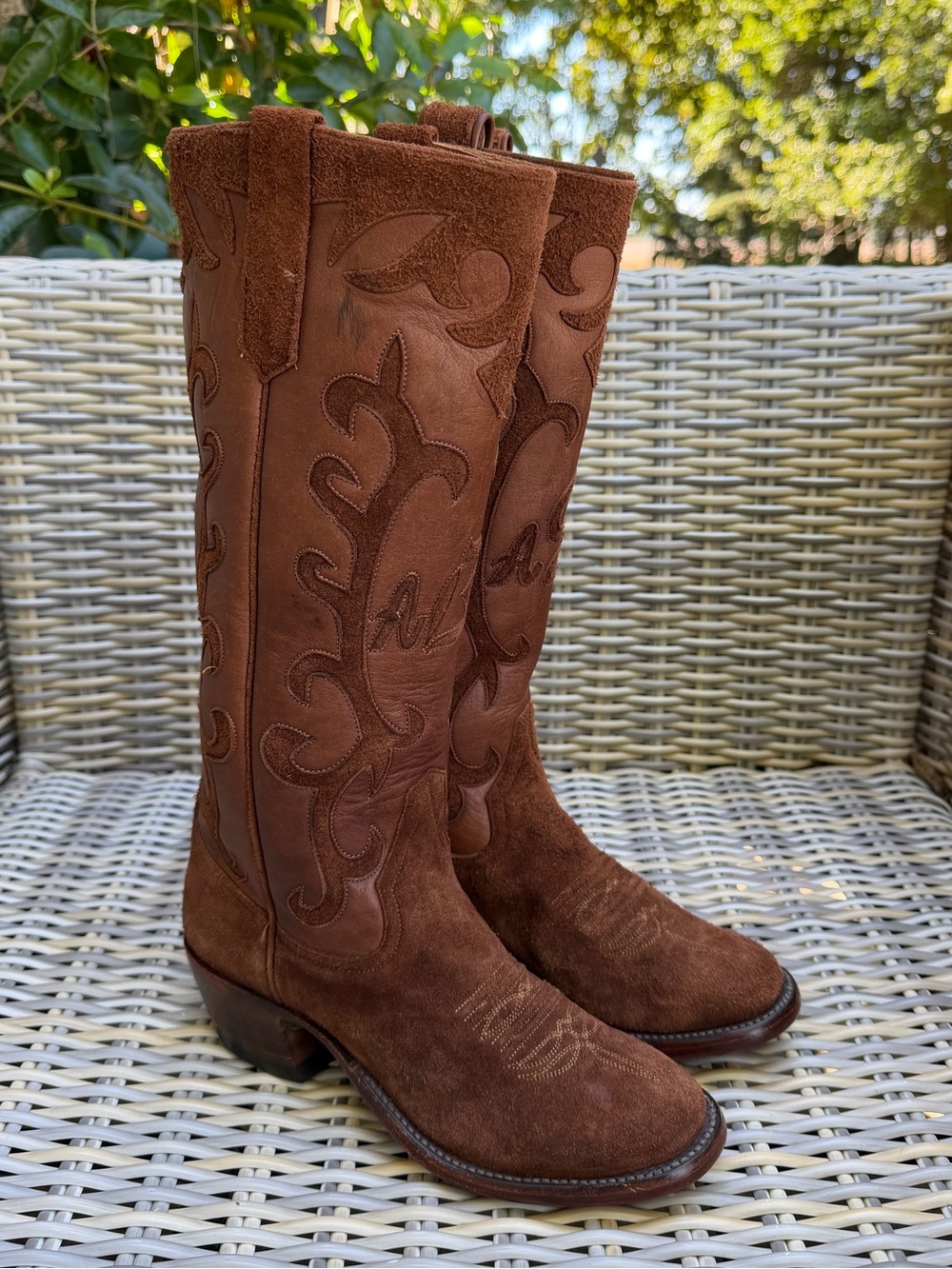 Miron Crosby Cowboy Boots Size 6.5 7 Western Cognac Tall